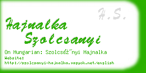 hajnalka szolcsanyi business card